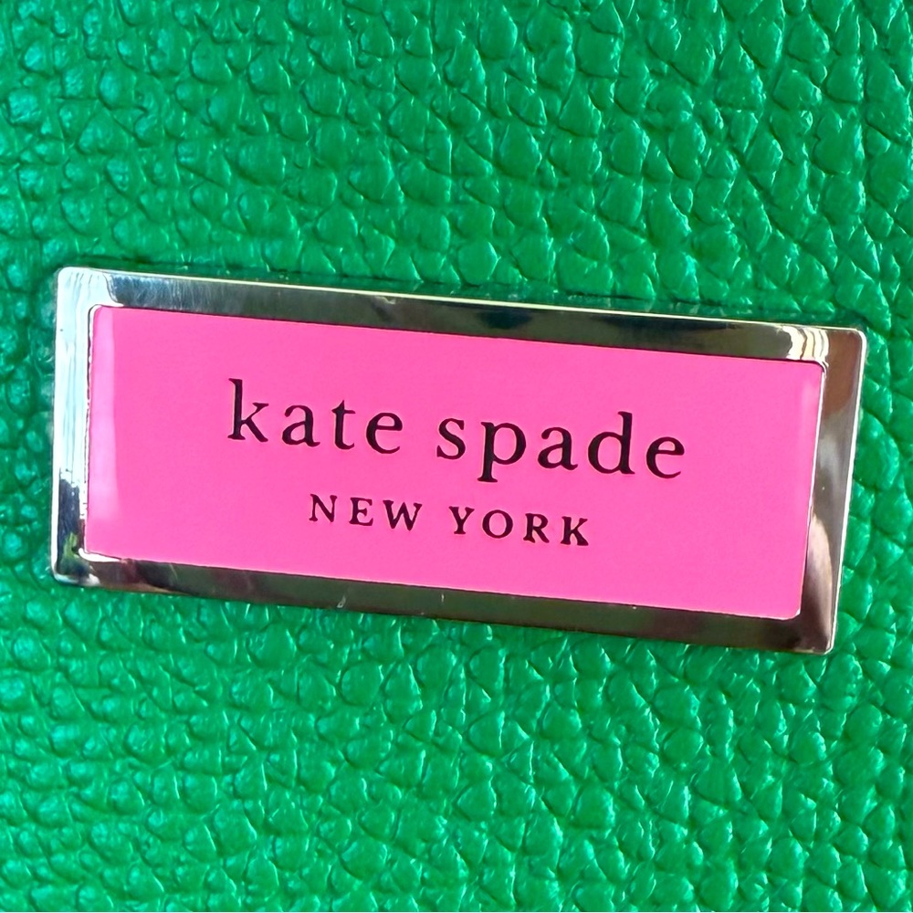 KATE SPADE ♠️ New York "Sam"💚GREEN BEAN💚MEDIUM SATCHEL BAG & POUCH🌟LIKE NEW🌟 - Picture 5 of 17